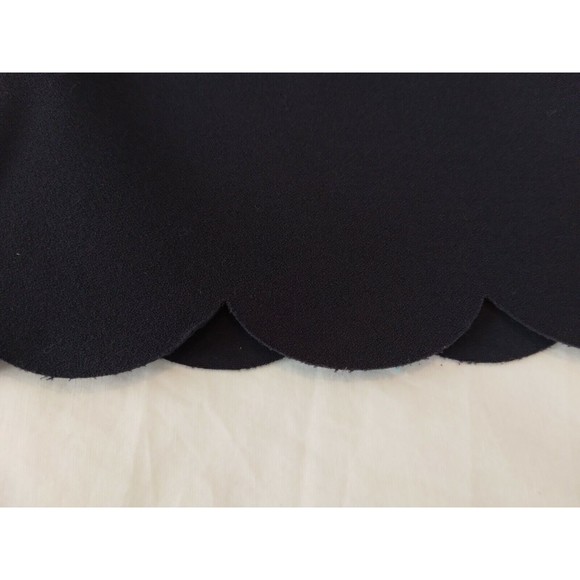 J Crew Womens Scallop Sheath Dress Size 8 Navy Blue Sleeveless Back Zip  A3744 - Picture 4 of 9